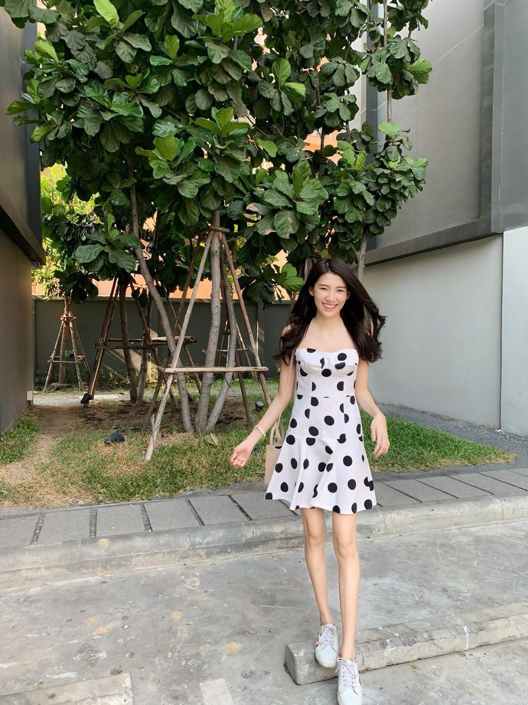 Polka dot short dress