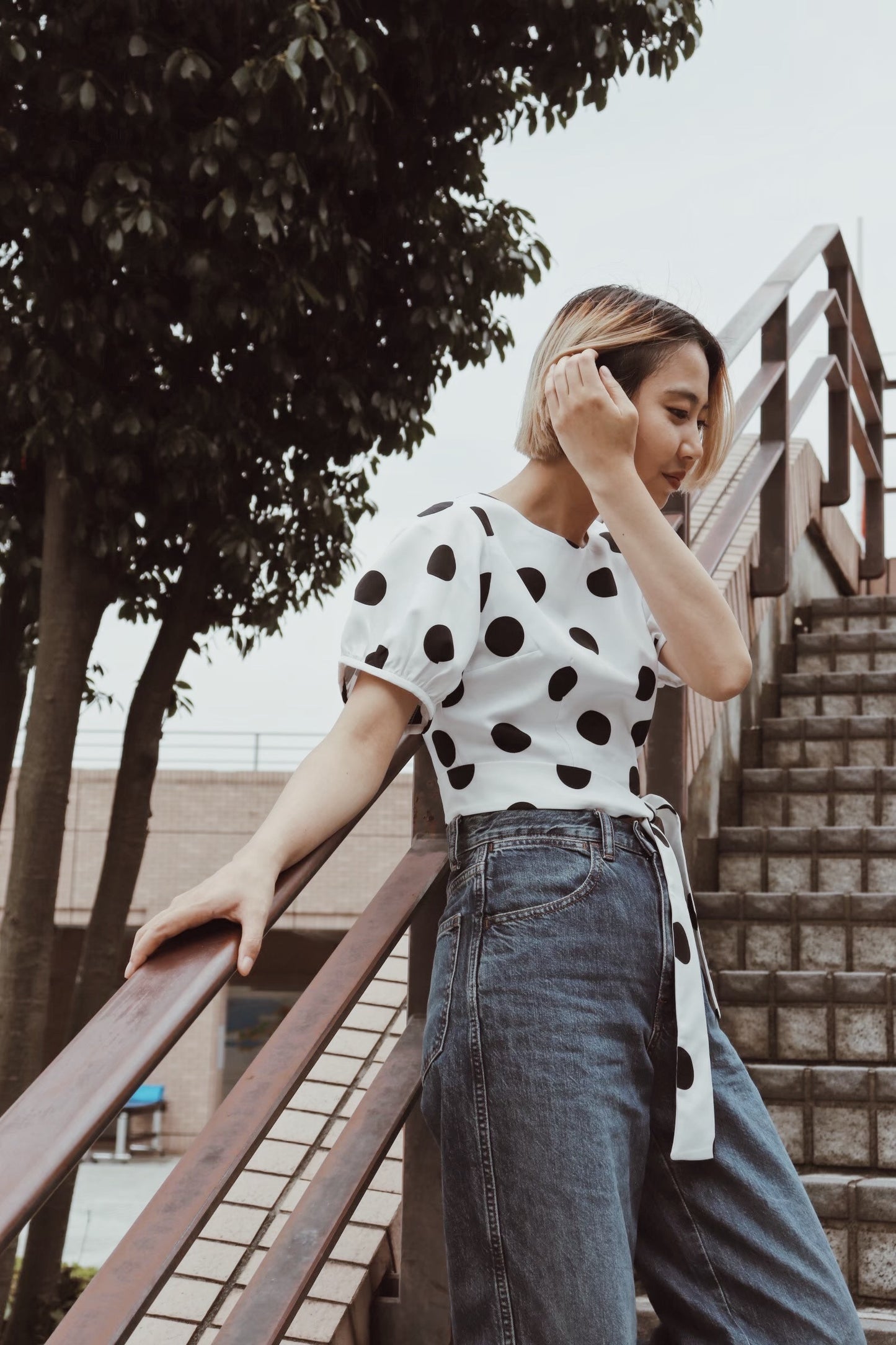 POLKA DOT CROP TOP ( LOVE DOT )