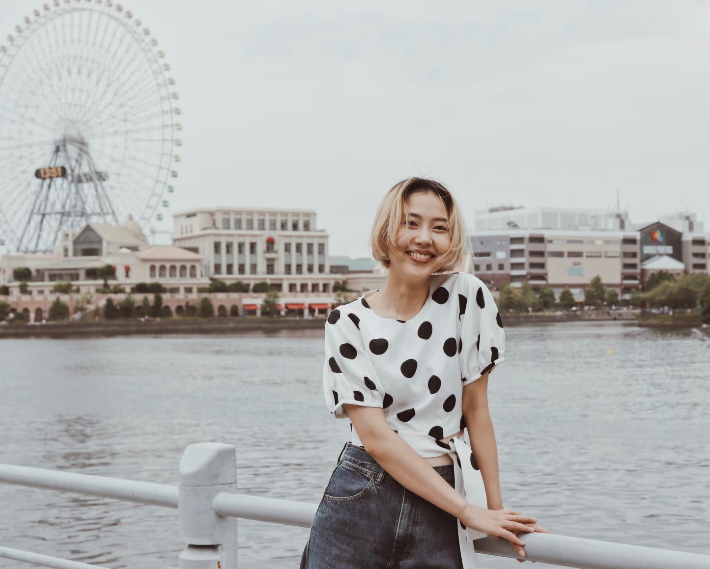POLKA DOT CROP TOP ( LOVE DOT )
