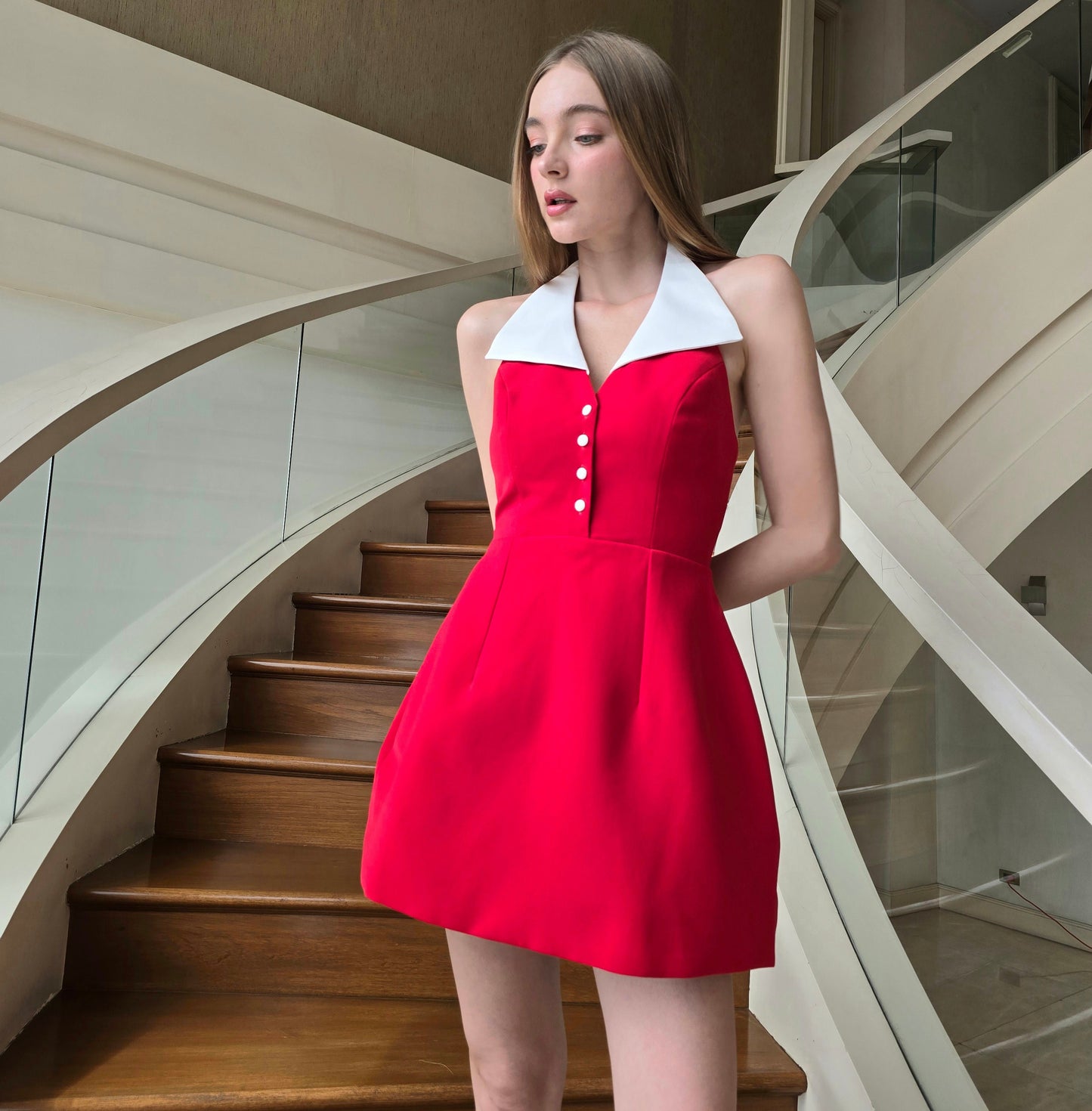 Elegant Lapel mini dress