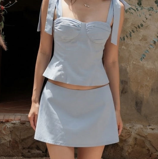 Shot cotton skirt